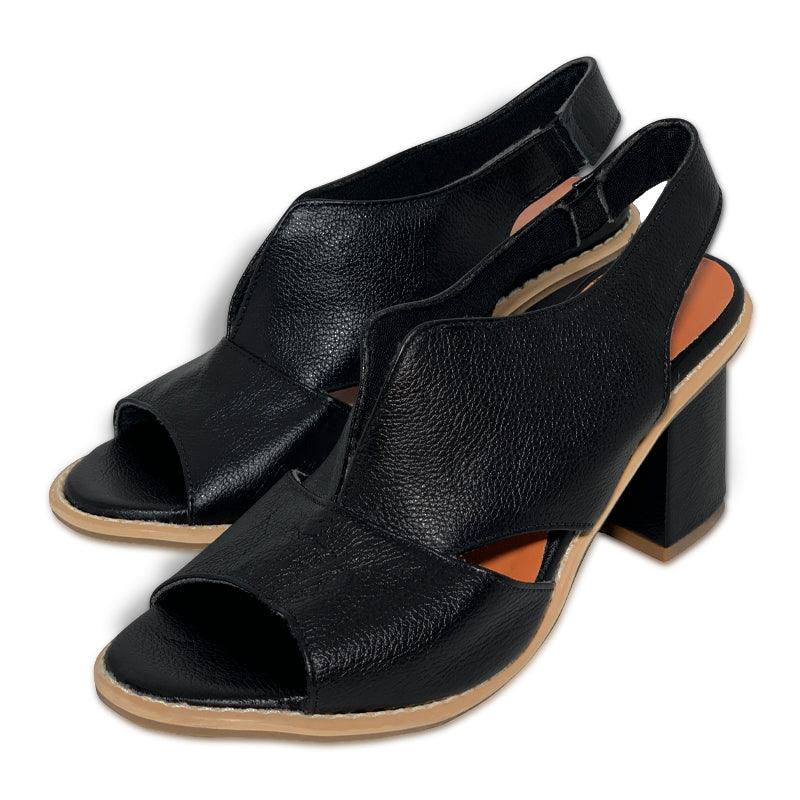 Ledersandalen mit Absatz und Komfortfussbett