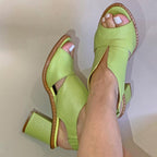 Ledersandalen mit Absatz und Komfortfussbett