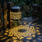 Solar-Wandleuchte Mandala-Design aus Eisen