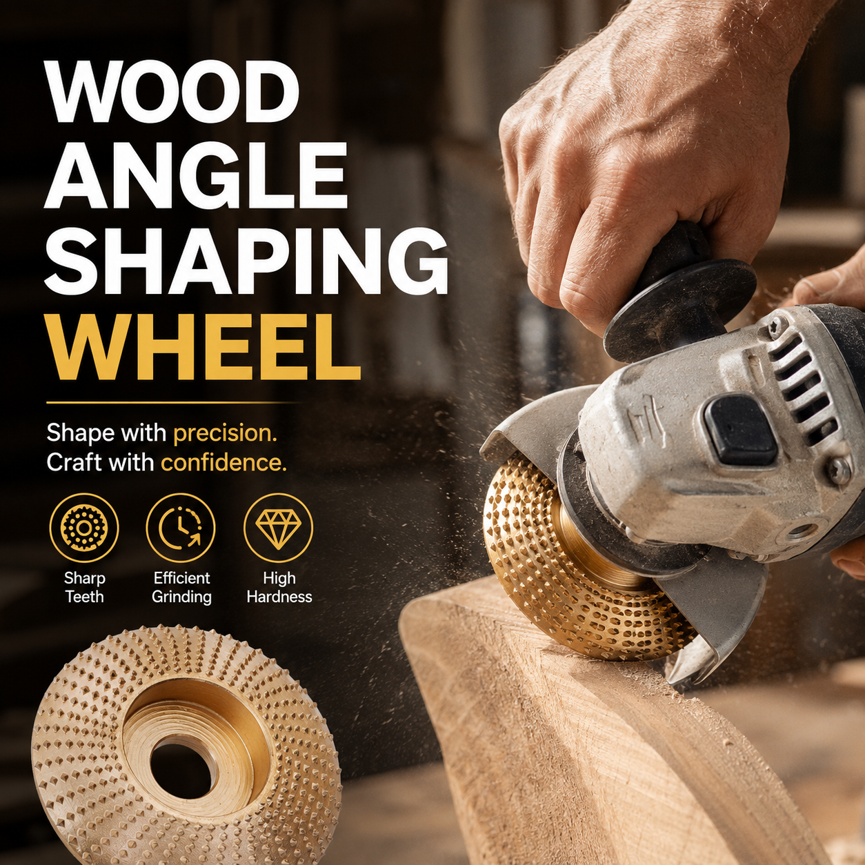 Holz Schleifscheibe für Winkelschleifer – Carbon Steel