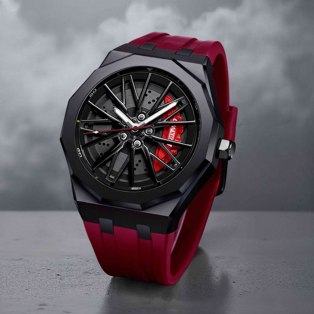 Sportuhr mit Automobildesign – Silikonarmband