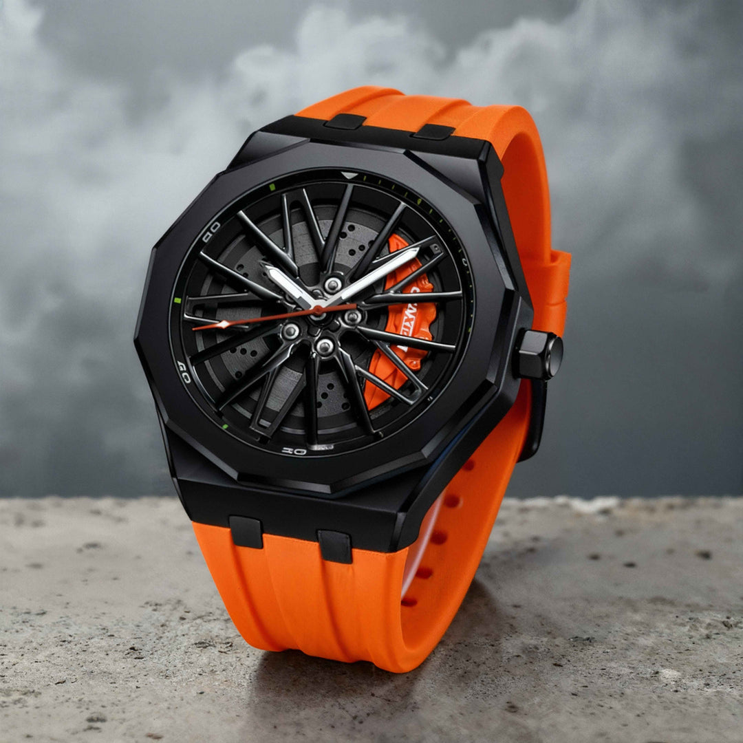 Sportuhr mit Automobildesign – Silikonarmband