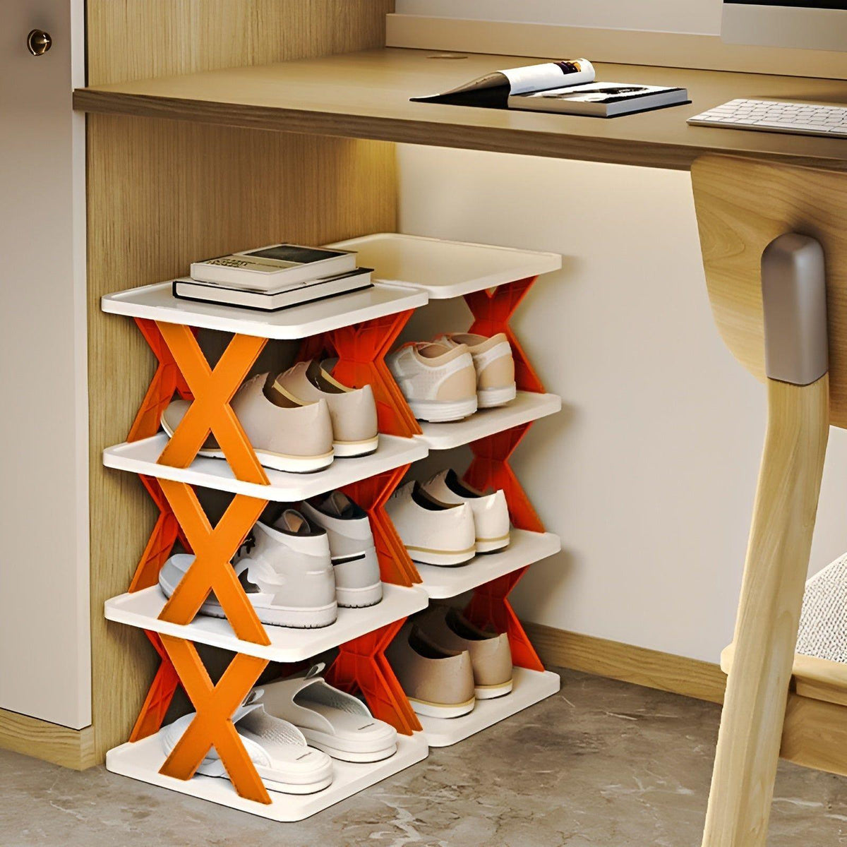 Schuhregal faltbar mit mehreren Ebenen