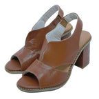 Ledersandalen mit Absatz und Komfortfussbett