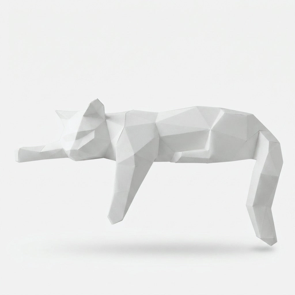 Polygon Katzenfigur aus Papier