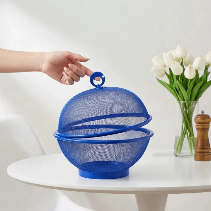 Obstkorb mit Netzdeckel und Siebfunktion