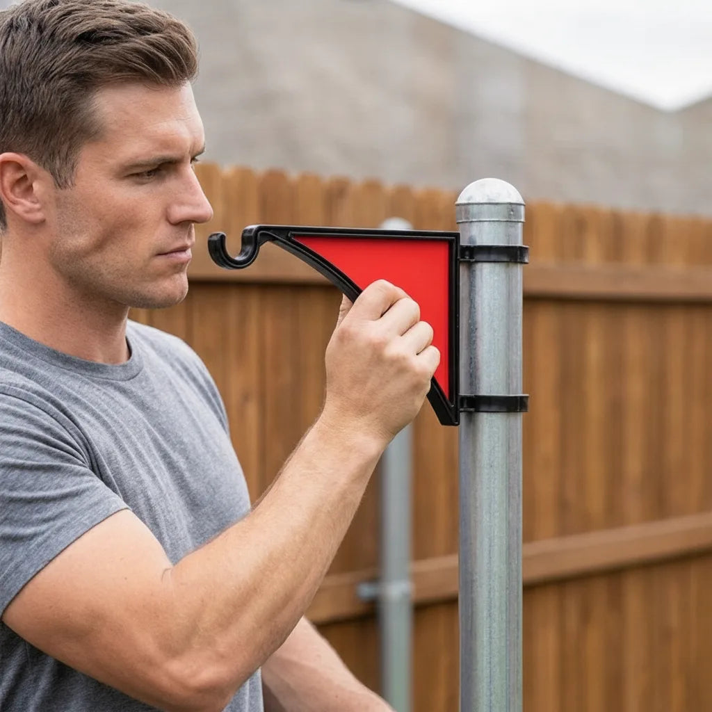 Pflanzenhalter für Zaunpfähle mit verstärkter Stahlkonstruktion