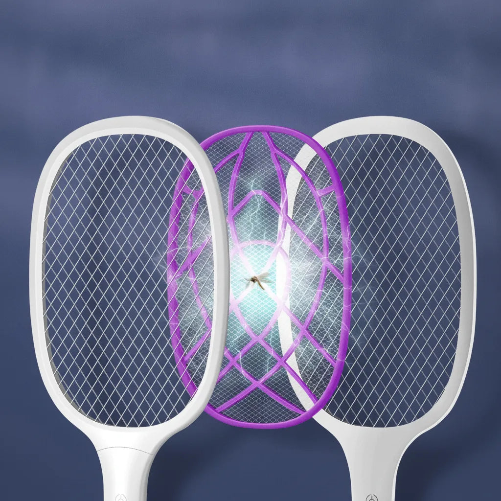 Elektrische Fliegenklatsche mit UV-Zapper-Lampe 2-in-1