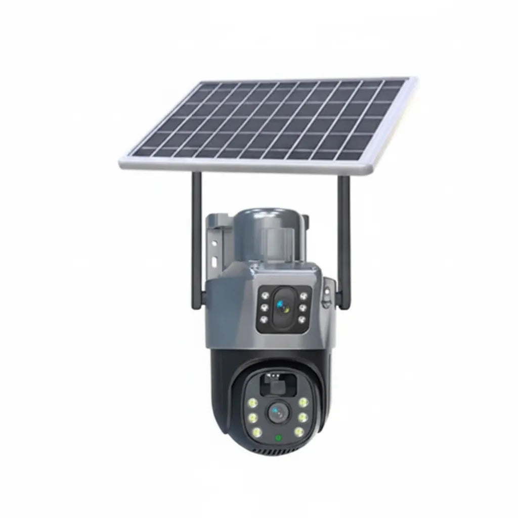 Solar-Überwachungskamera mit Dual-Objektiv und 4K-Auflösung