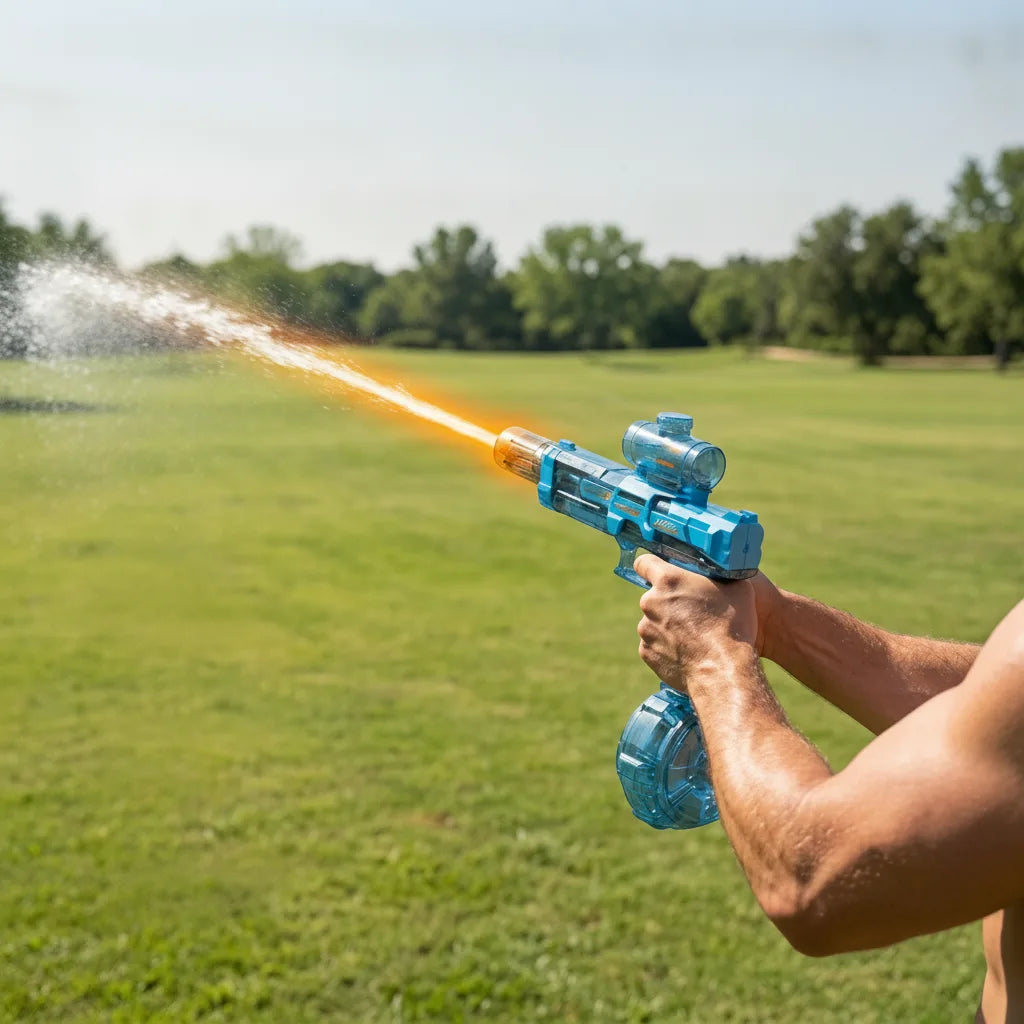 Elektrische Wasserpistole mit Trommelmagazin und Schnellfeuer