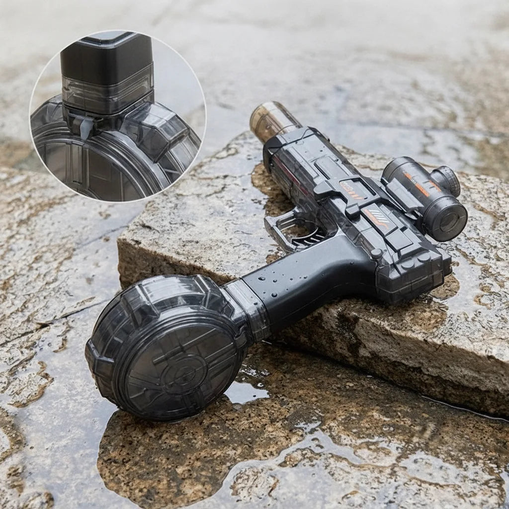 Elektrische Wasserpistole mit Trommelmagazin und Schnellfeuer