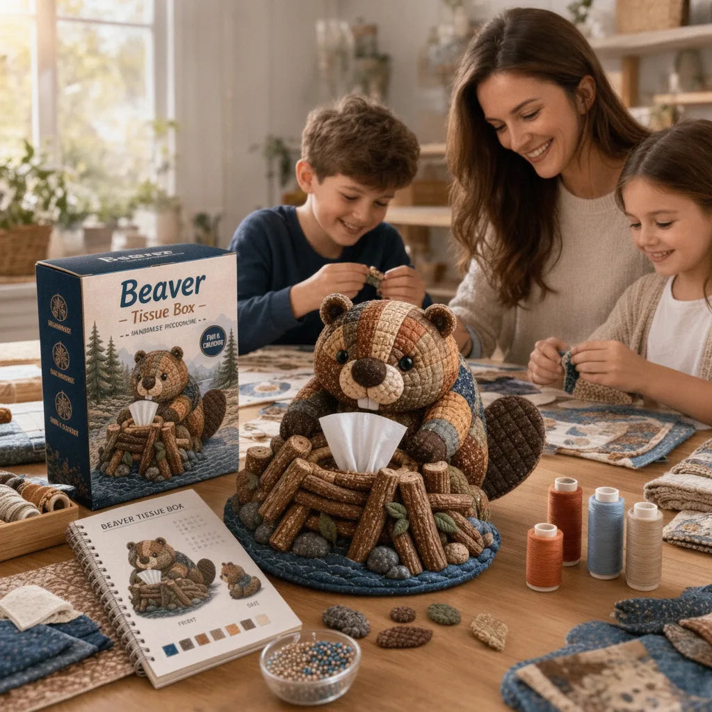 DIY Tierfigur Taschentuchbox Bastelset mit Patchwork-Design