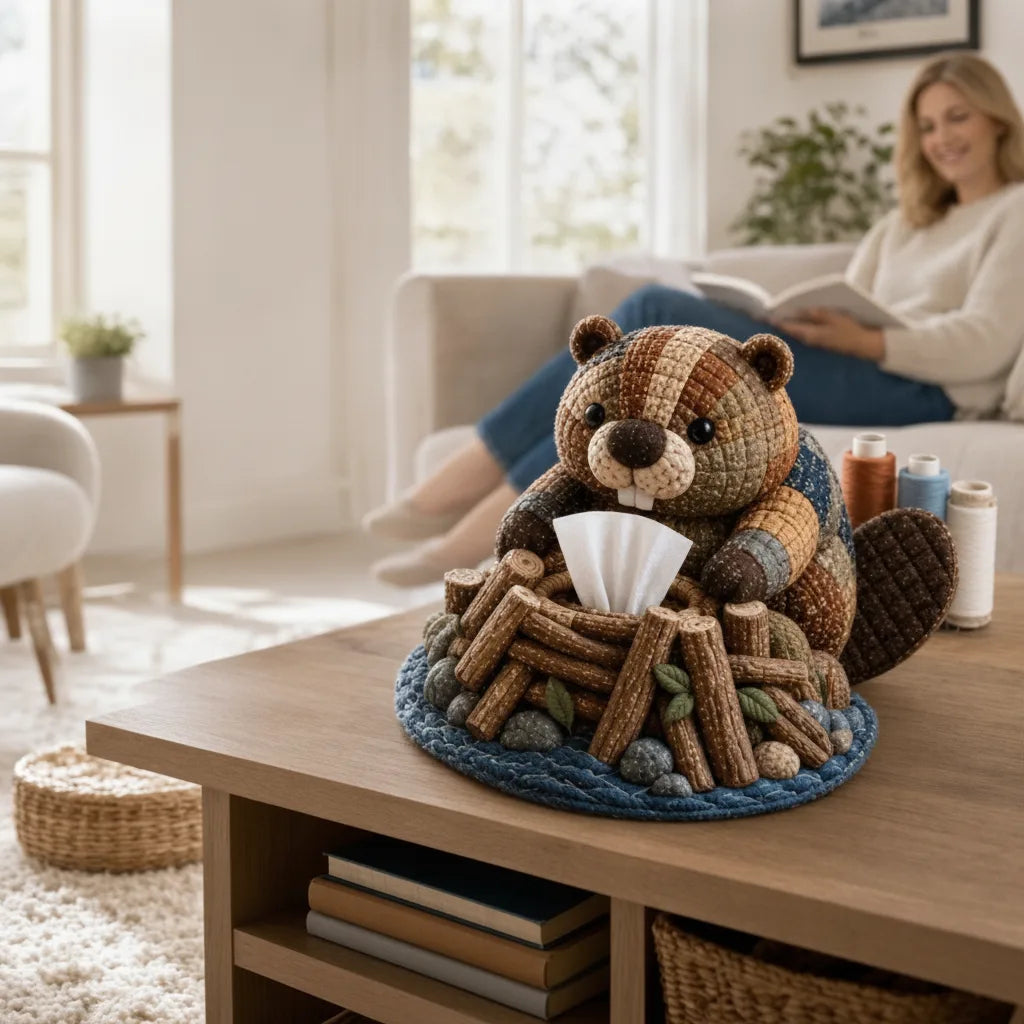 DIY Tierfigur Taschentuchbox Bastelset mit Patchwork-Design