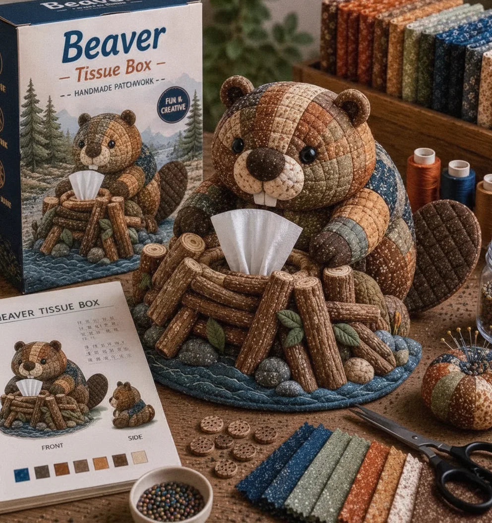 DIY Tierfigur Taschentuchbox Bastelset mit Patchwork-Design