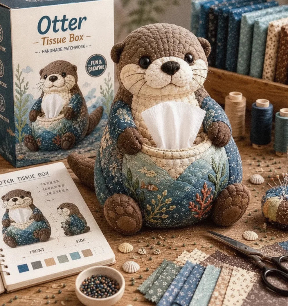 DIY Tierfigur Taschentuchbox Bastelset mit Patchwork-Design