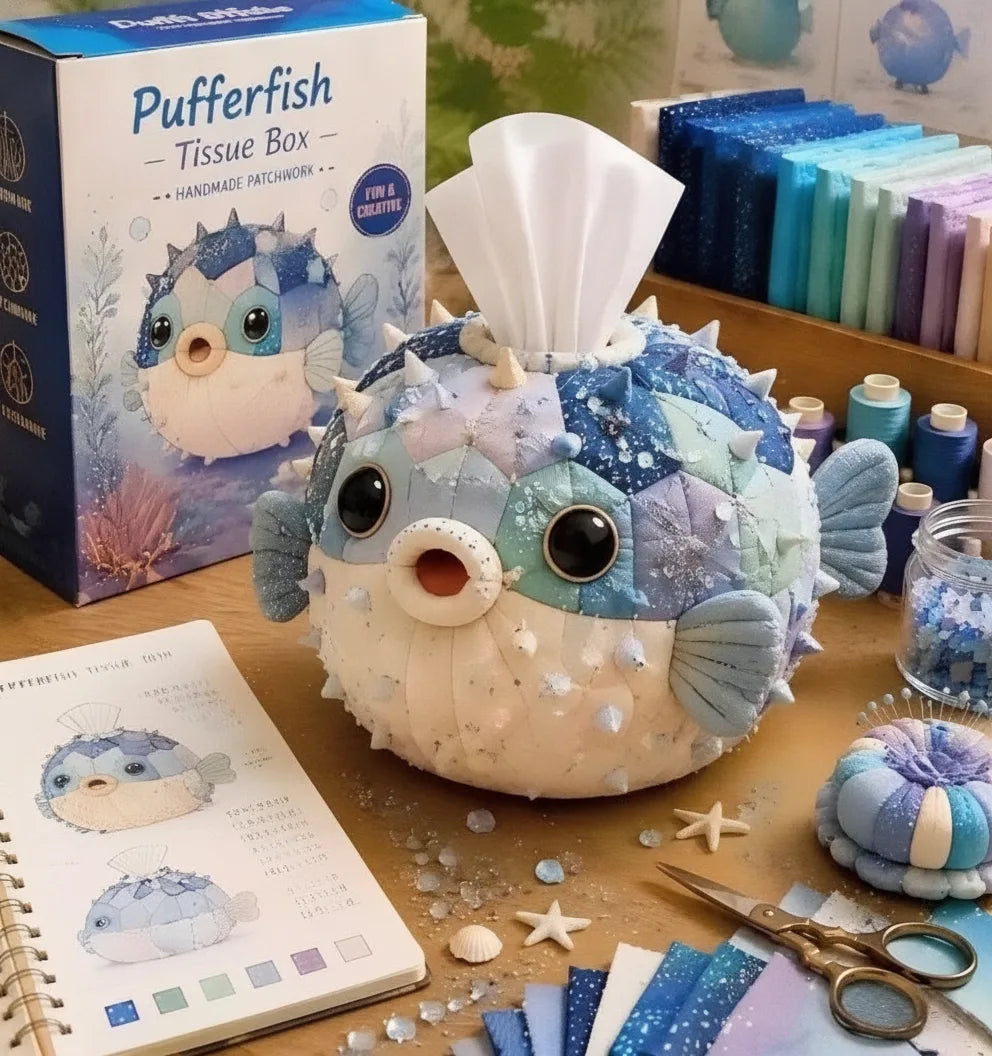 DIY Tierfigur Taschentuchbox Bastelset mit Patchwork-Design
