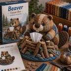 DIY Tierfigur Taschentuchbox Bastelset mit Patchwork-Design