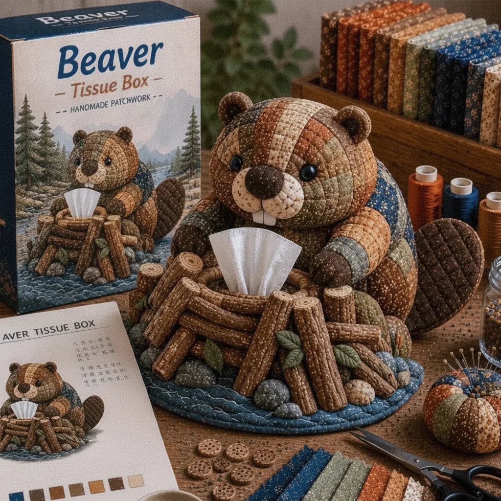 DIY Tierfigur Taschentuchbox Bastelset mit Patchwork-Design