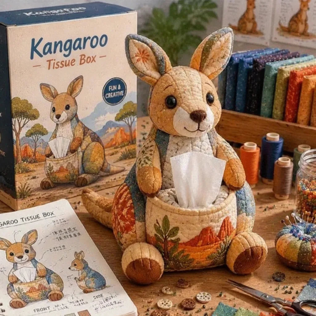DIY Tierfigur Taschentuchbox Bastelset mit Patchwork-Design