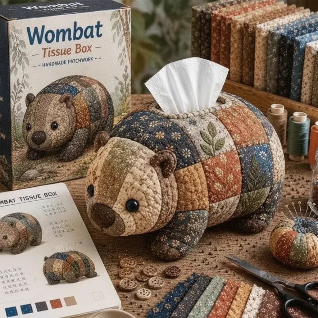 DIY Tierfigur Taschentuchbox Bastelset mit Patchwork-Design