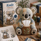 DIY Tierfigur Taschentuchbox Bastelset mit Patchwork-Design
