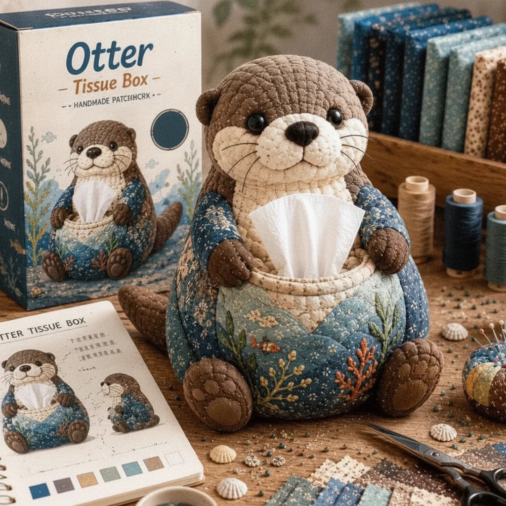 DIY Tierfigur Taschentuchbox Bastelset mit Patchwork-Design