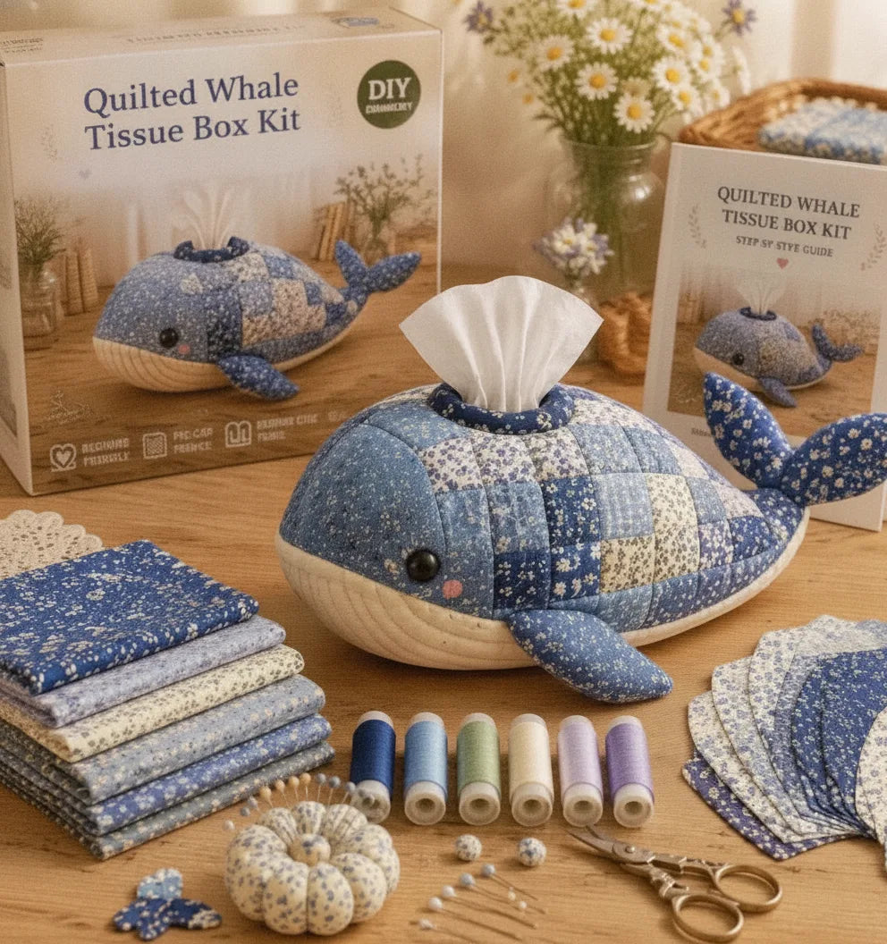 DIY Tierfigur Taschentuchbox Bastelset mit Patchwork-Design