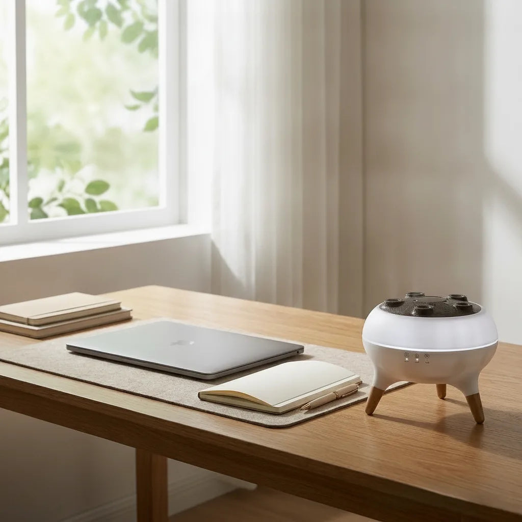 Aroma-Diffuser mit Quallen-Nebeleffekt und Holzfüssen