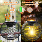 Solar-Gartenlaterne mit Metallgitter – Warmweiss, 36h Leuchtdauer