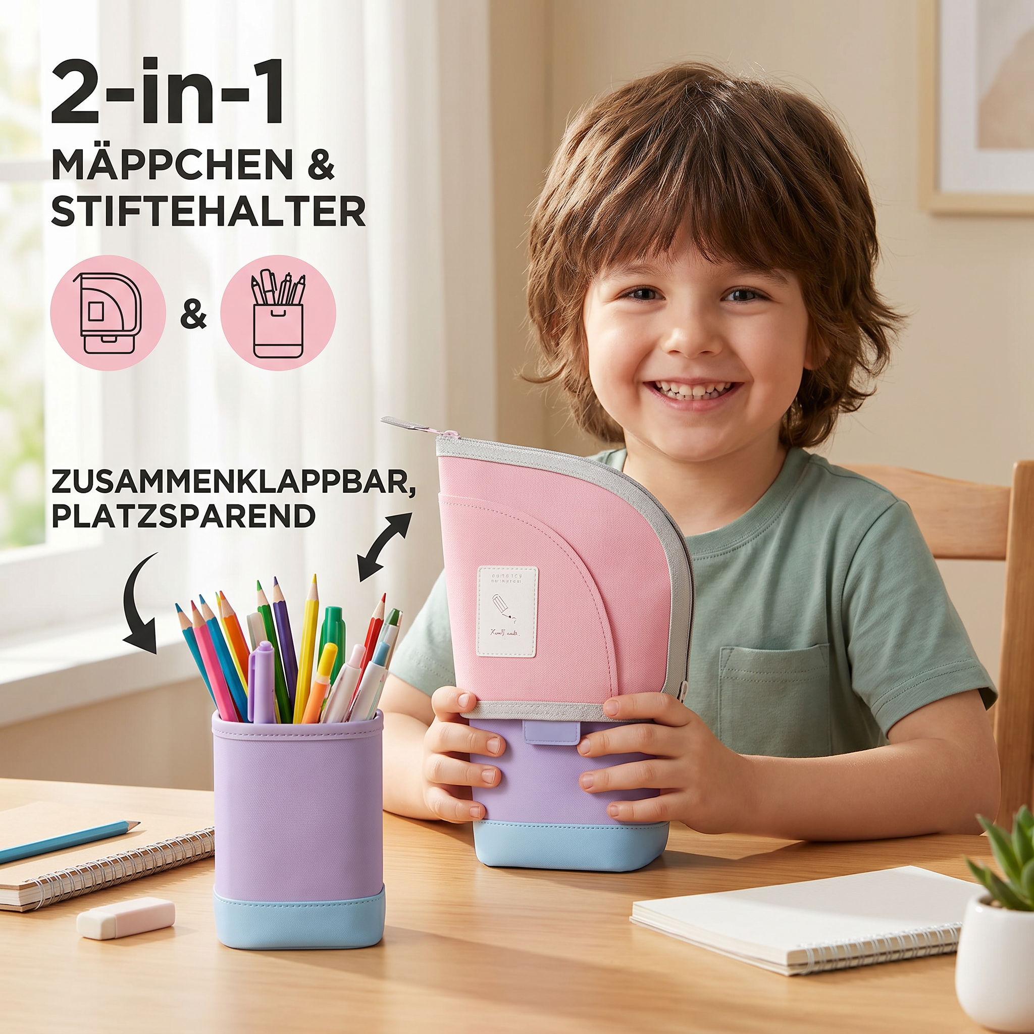 Pop-Up Federmäppchen 2-in-1 mit Stiftehalter