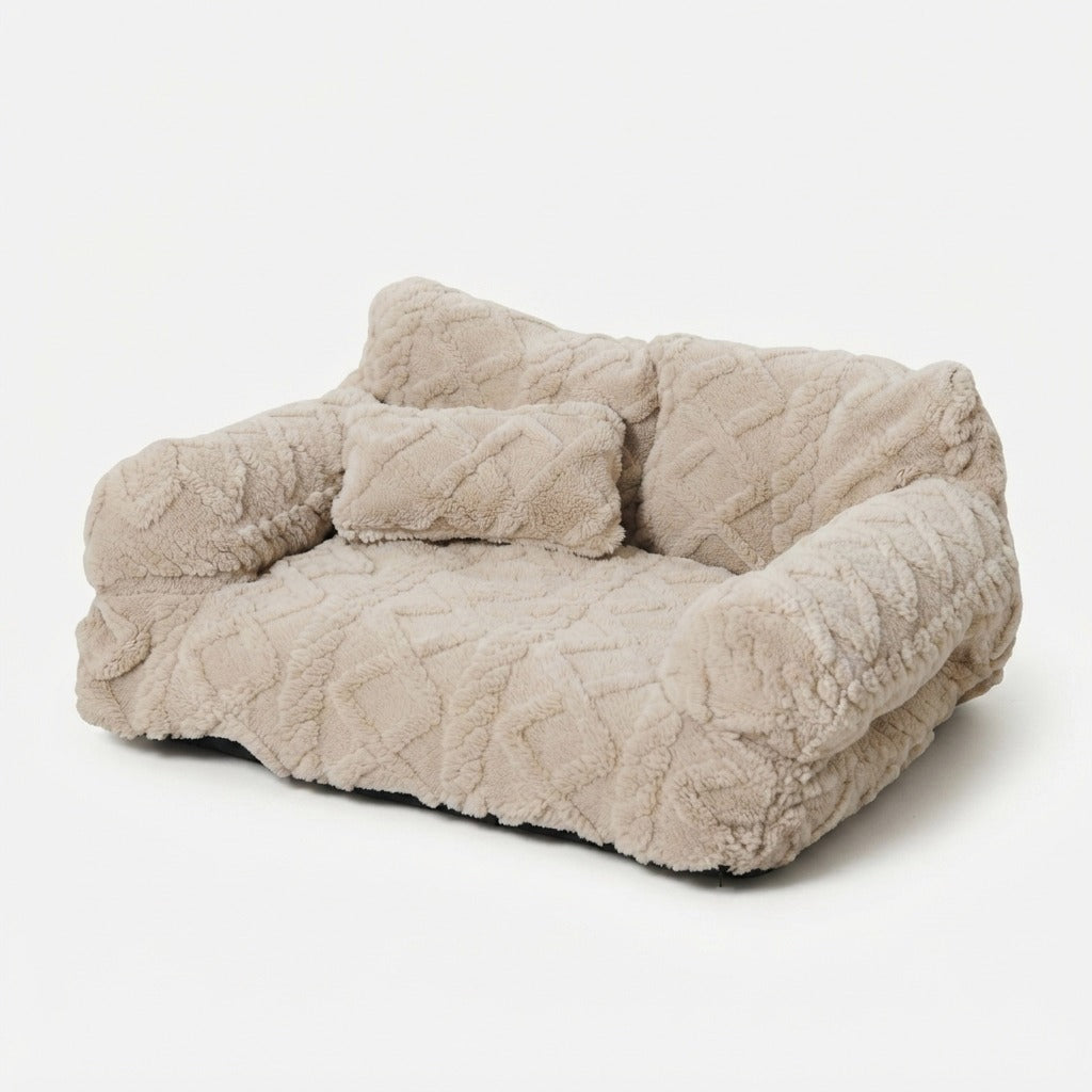 Plüsch Hundebett mit erhöhtem Rand