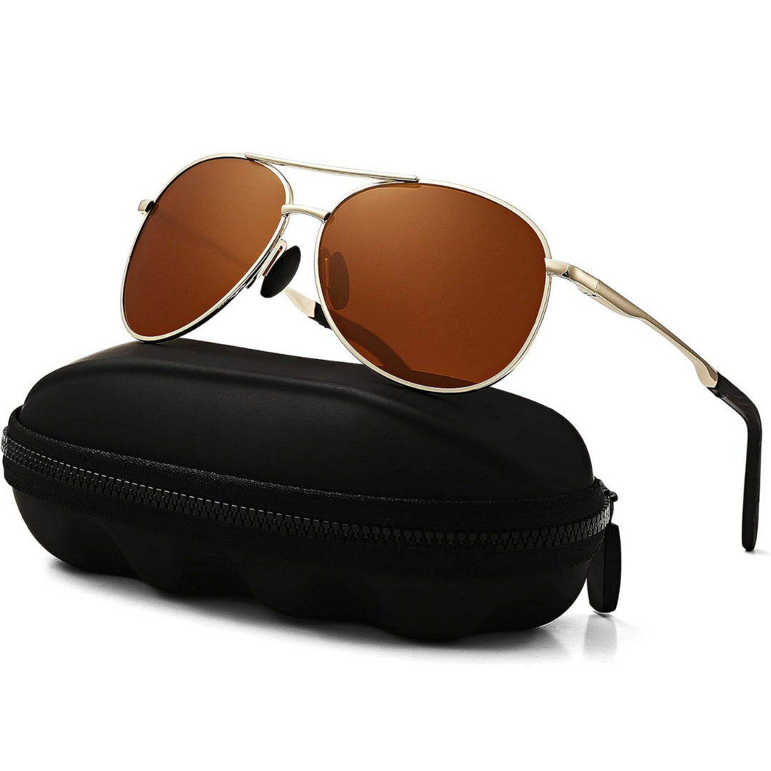 Polarisierte Aviator-Sonnenbrille aus Metall
