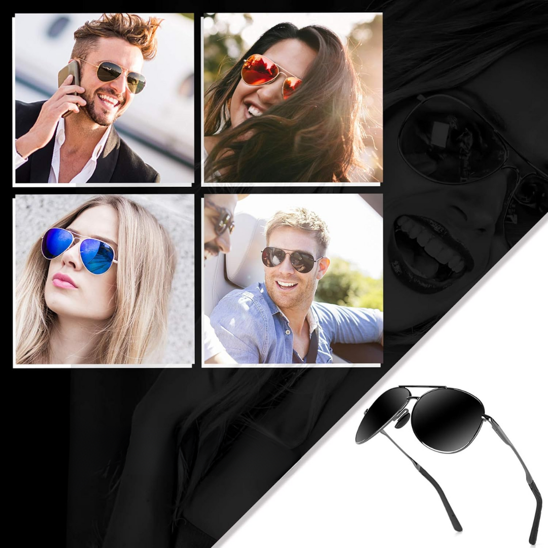 Polarisierte Aviator-Sonnenbrille aus Metall