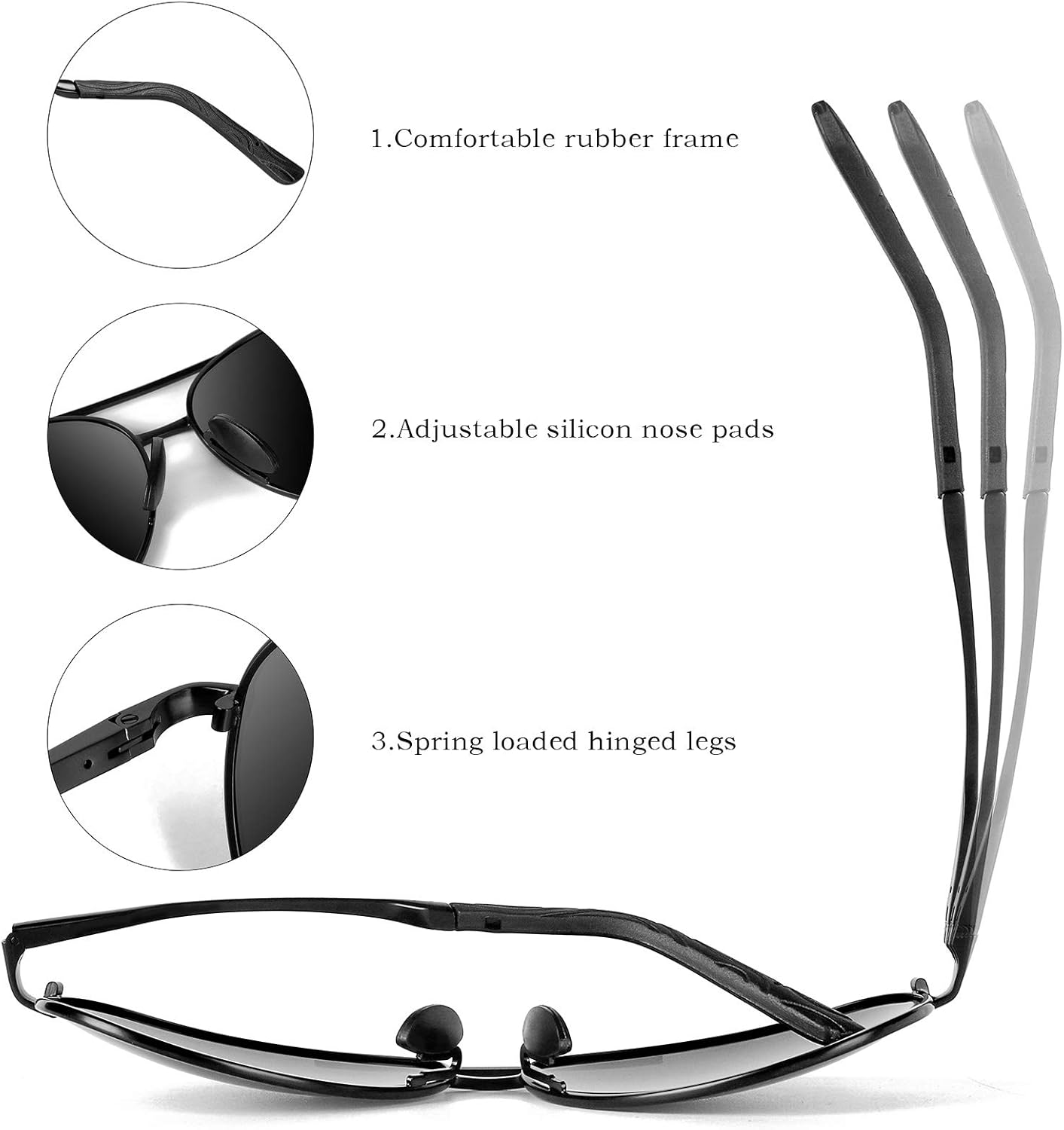 Polarisierte Aviator-Sonnenbrille aus Metall