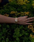 Vintage Luxe Armbanduhr mit Edelstahlgehäuse