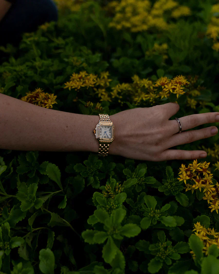 Vintage Luxe Armbanduhr mit Edelstahlgehäuse
