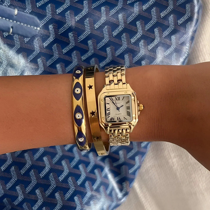 Vintage Luxe Armbanduhr mit Edelstahlgehäuse