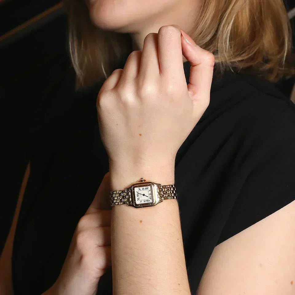 Vintage Luxe Armbanduhr mit Edelstahlgehäuse