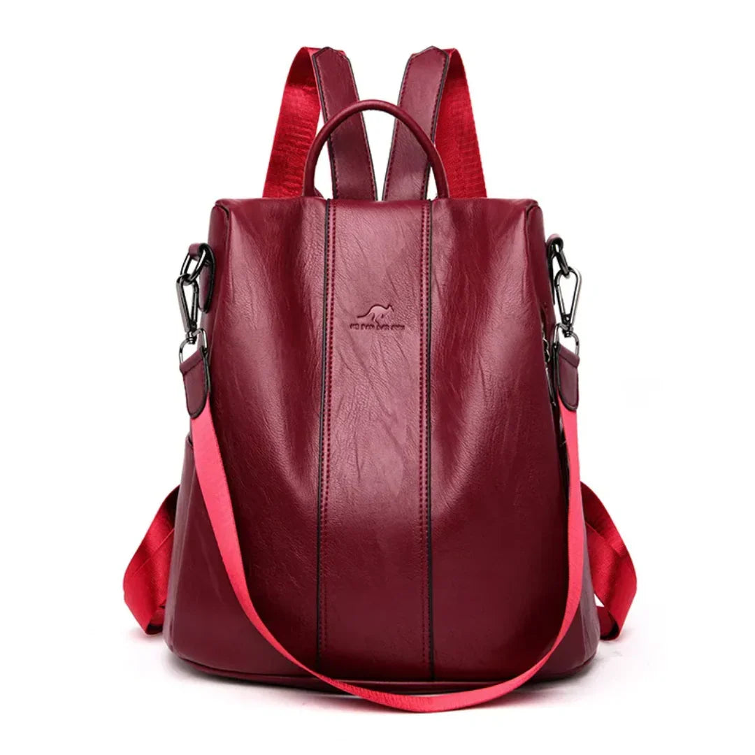 Diebstahlsicherer Rucksack aus Kunstleder – Wandelbar zur Schultertasche