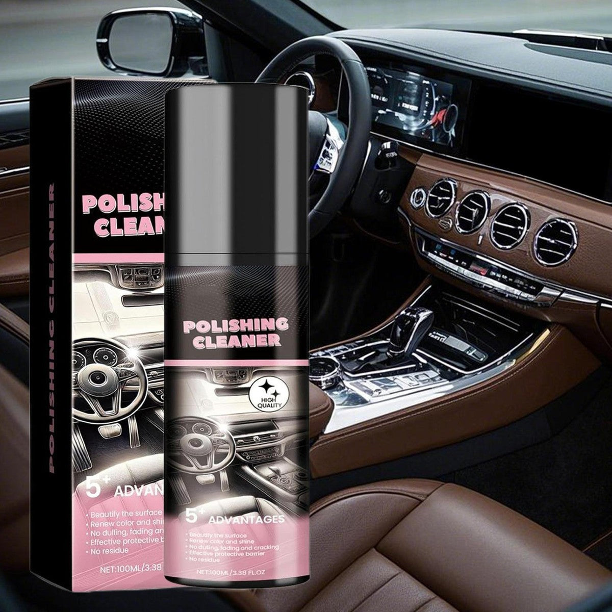 Auto-Innenraum Polierspray | Für langanhaltenden Glanz & Schutz