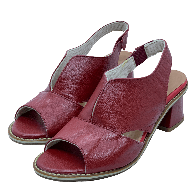 Ledersandalen mit Absatz und Komfortfussbett