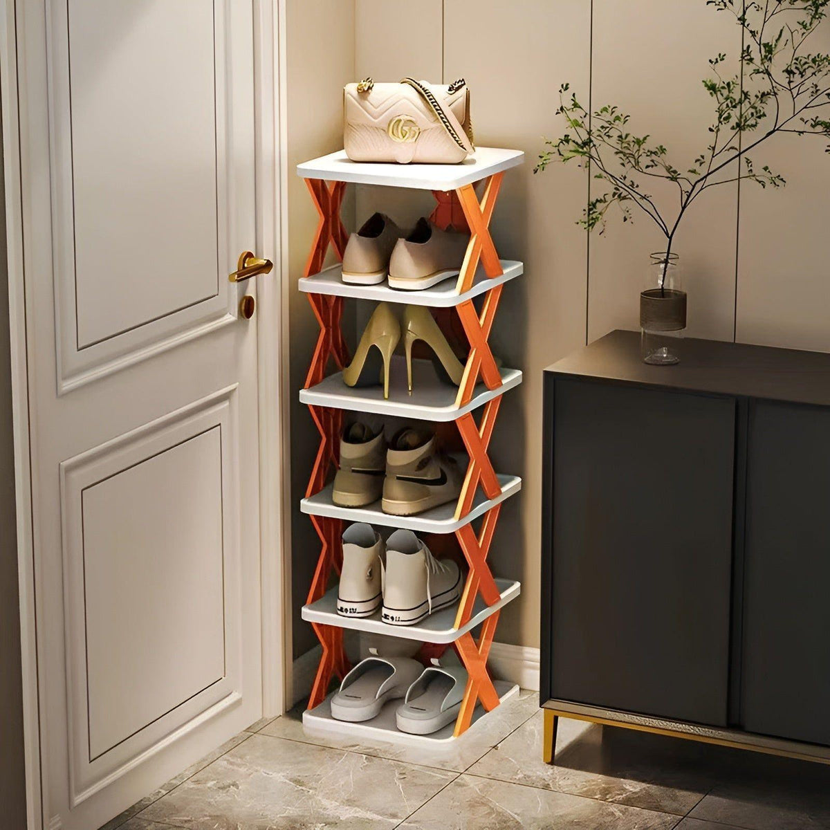 Schuhregal faltbar mit mehreren Ebenen