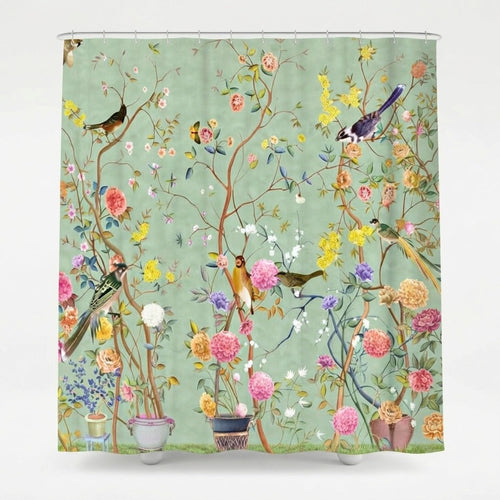 Duschvorhang Polyester mit Vogelmotiv