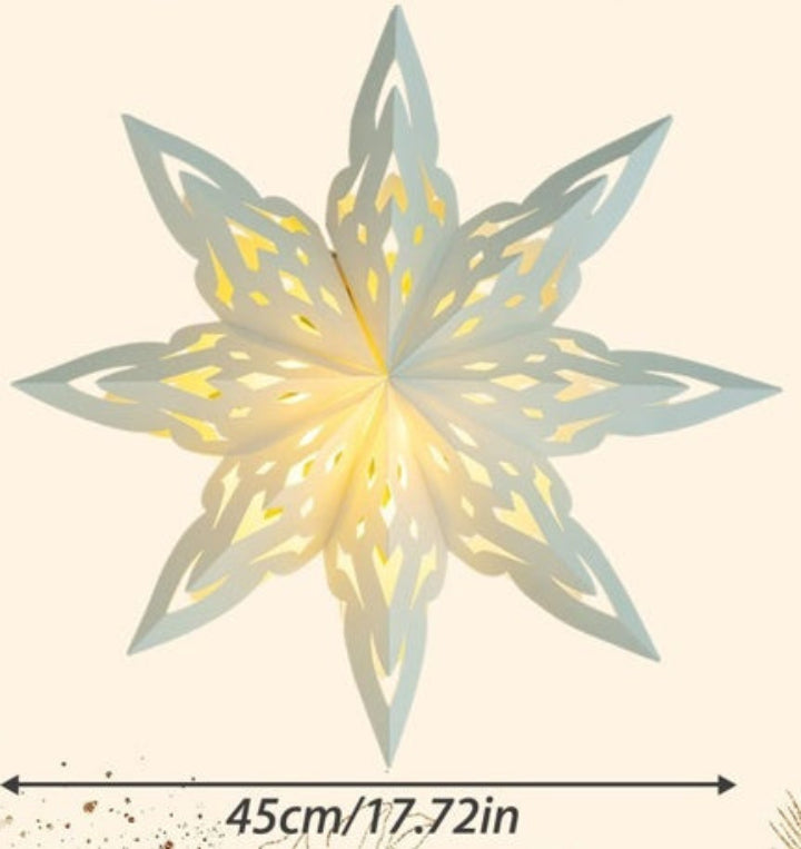 Leuchtende Schneeflocken-Weihnachtslaterne – Warmweißes Licht für gemütliche Winterabende