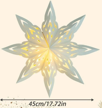Leuchtende Schneeflocken-Weihnachtslaterne – Warmweißes Licht für gemütliche Winterabende