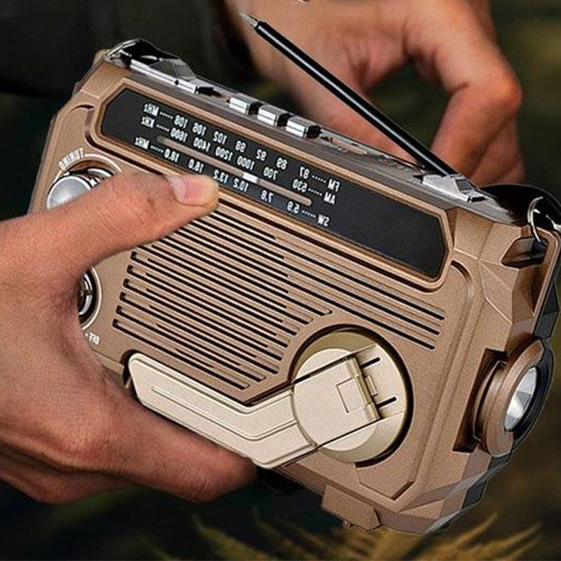 Tragbares Radio mit Handkurbel, Solar und Bluetooth