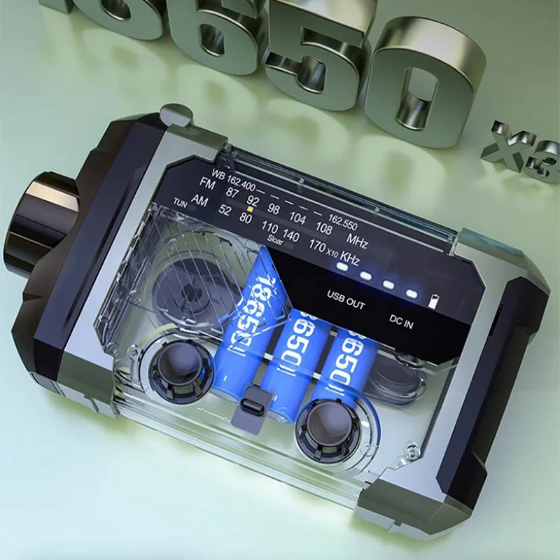 Tragbares Radio mit Handkurbel, Solar und Bluetooth