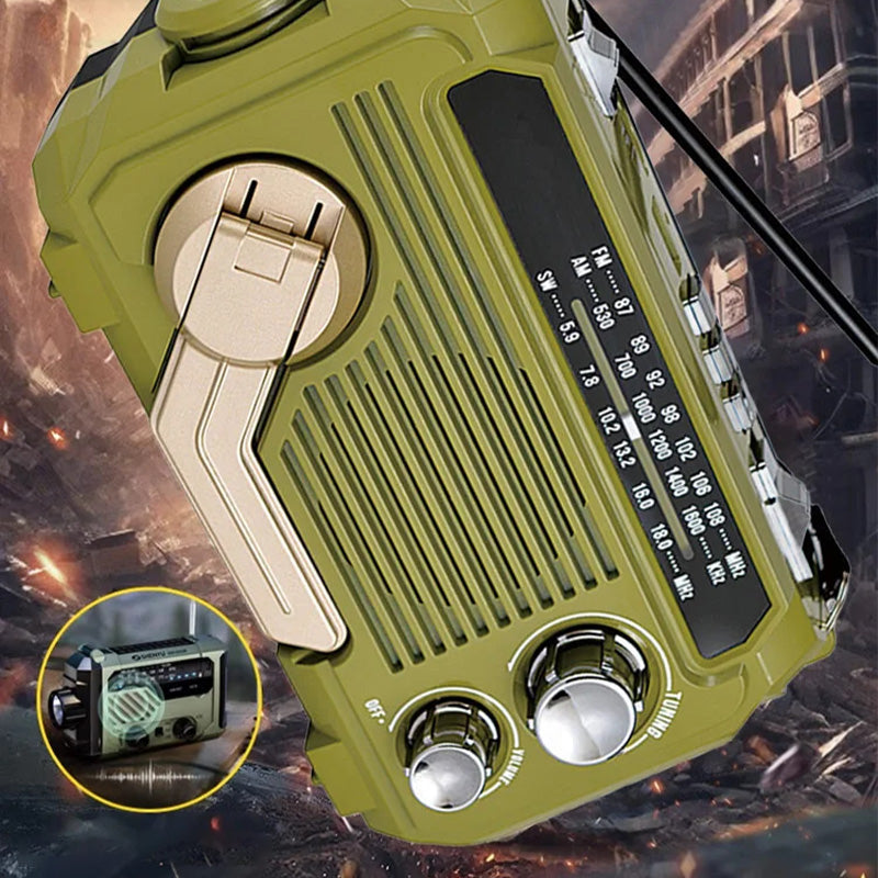 Tragbares Radio mit Handkurbel, Solar und Bluetooth