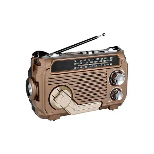 Tragbares Radio mit Handkurbel, Solar und Bluetooth