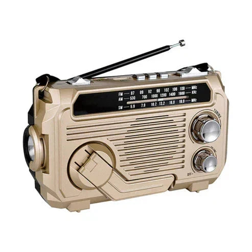 Tragbares Radio mit Handkurbel, Solar und Bluetooth